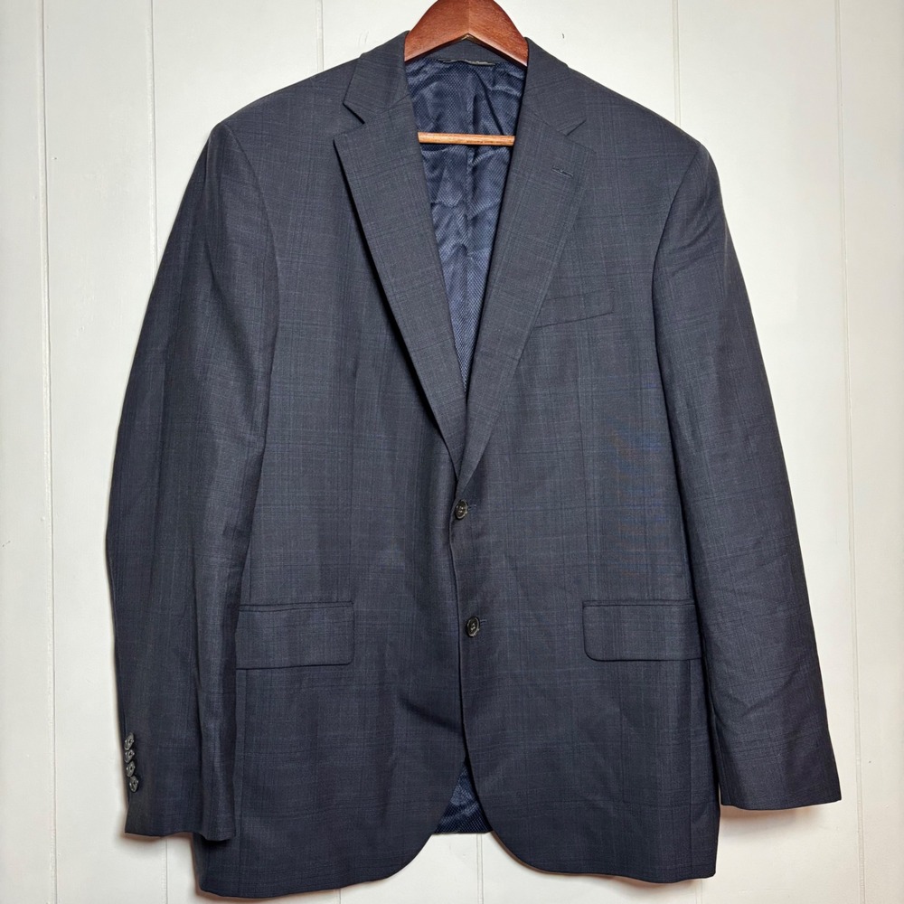 Jack Victor Ermenegildo Zegna Traveller Wool Blazer 46R Navy Check Sport Coat